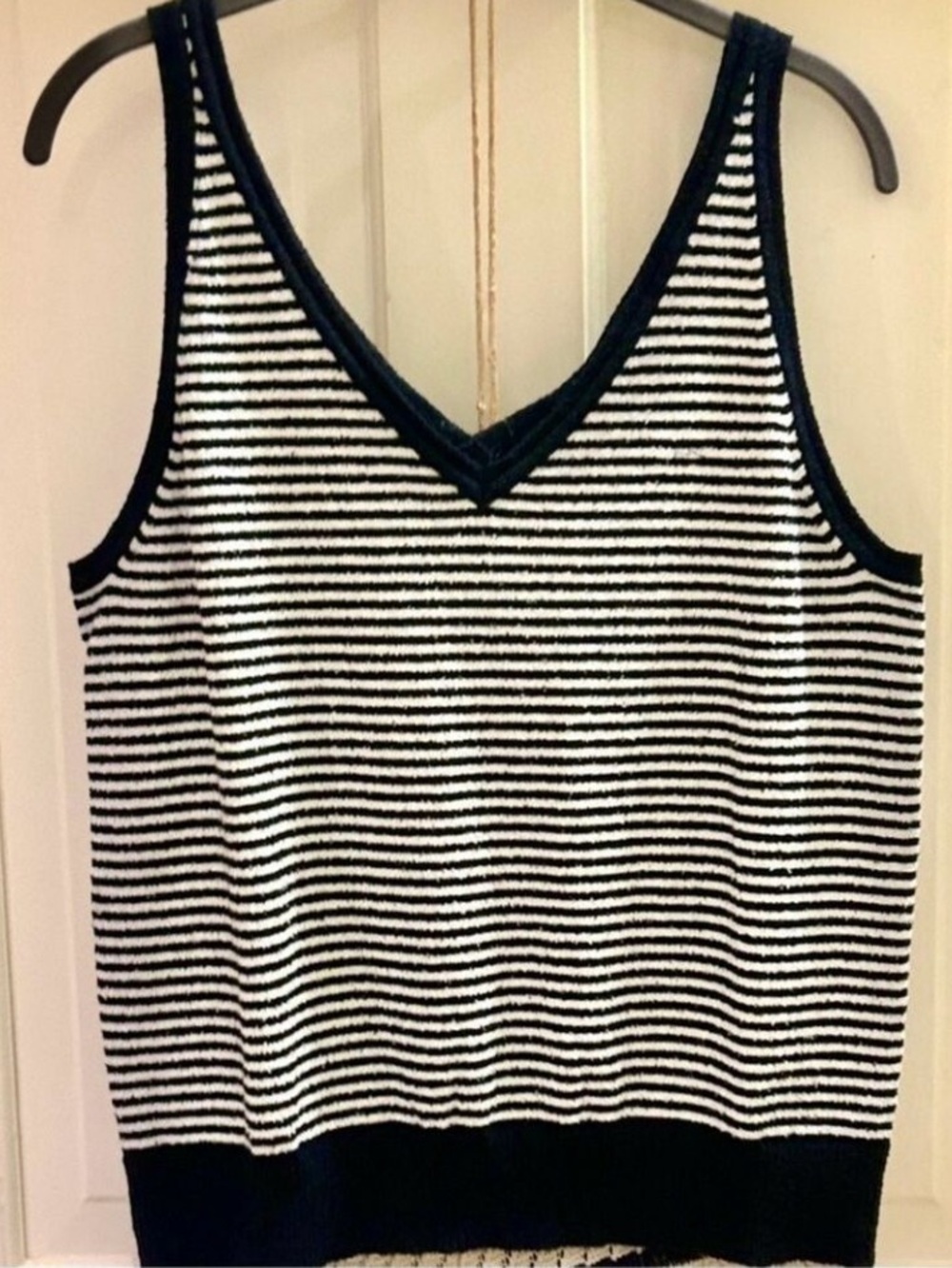 Striped Knit Navy Blue Stripe Nautica Terry Beach Cloth Size XL